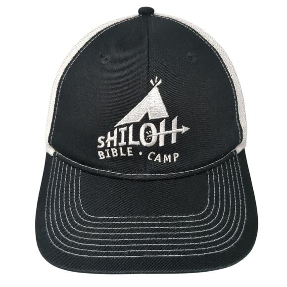Shiloh Bible Camp Snapback Trucker Hat Black One Size Mesh Back Outdoor - Picture 1 of 9